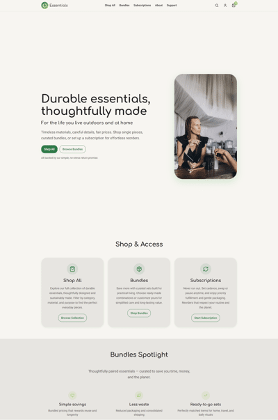 Essentials website thumbnail